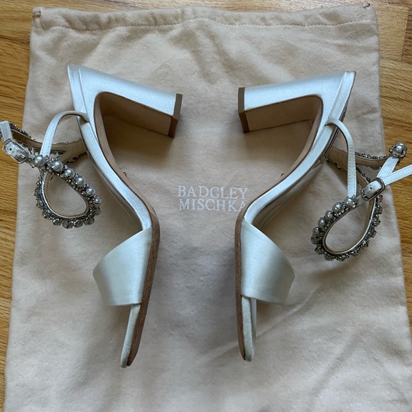 Badgley Mischka Korina Square Toe Adorned Strap High Heel Sandals - Picture 11 of 11